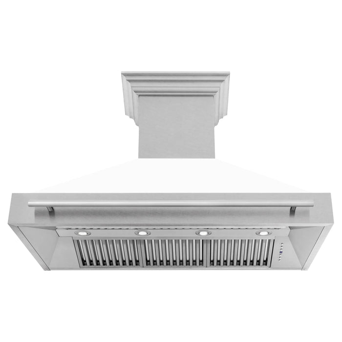 ZLINE 48" Autograph DuraSnow White Stainless Wall Range Hood 8654SNX-WM-4809K