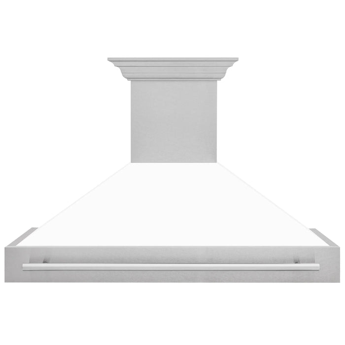 ZLINE 48" Autograph DuraSnow White Stainless Wall Range Hood 8654SNX-WM-4809K