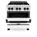 ZLINE 30" Autograph Gas Range, DuraSnow, White Door, RGSZ-WM-30-MB - Farmhouse Kitchen and Bath