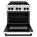 ZLINE 30" Autograph Gas Range, DuraSnow, White Door, RGSZ-WM-30-MB - Farmhouse Kitchen and Bath