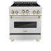 ZLINE 30" Autograph Gas Range Gas, DuraSnow, RGSZ-SN-30-G - Farmhouse Kitchen and Bath