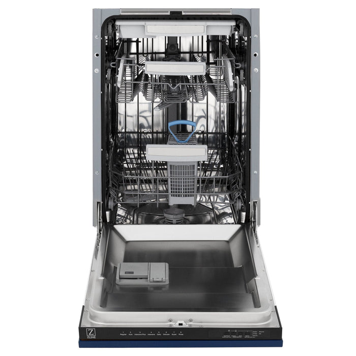 ZLINE 18" Dishwasher in Blue gloss panel, Stainless Tub, DWV - BG - 18 - Farmhouse Kitchen and Bath