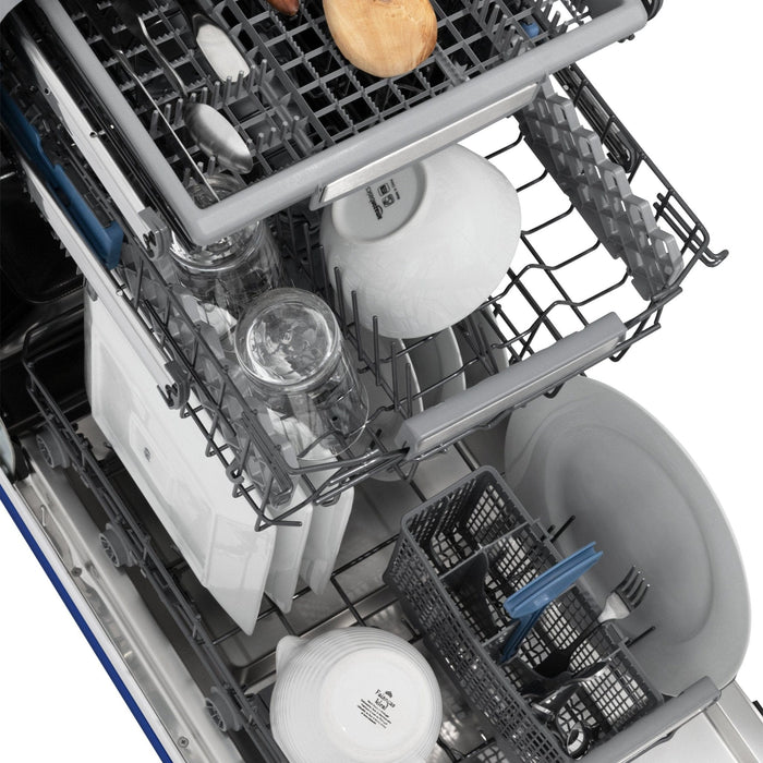 ZLINE 18" Dishwasher in Blue gloss panel, Stainless Tub, DWV - BG - 18 - Farmhouse Kitchen and Bath