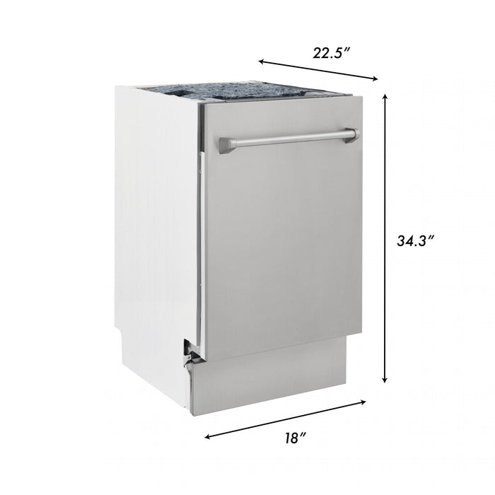ZLINE 18" Dishwasher in Custom Panel Ready, Stainless Tub, DWV - 304 - 18 - Farmhouse Kitchen and Bath