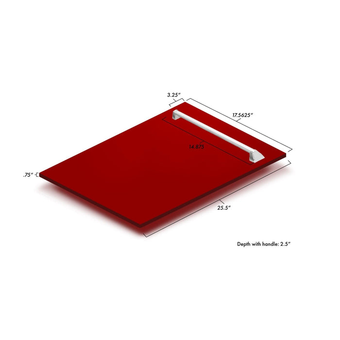 ZLINE 18" Dishwasher, Red Gloss panel, Stainless Tub, DWV - RG - 18 - Farmhouse Kitchen and Bath