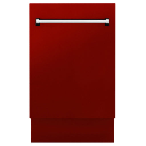 ZLINE 18" Dishwasher, Red Gloss panel, Stainless Tub, DWV - RG - 18 - Farmhouse Kitchen and Bath