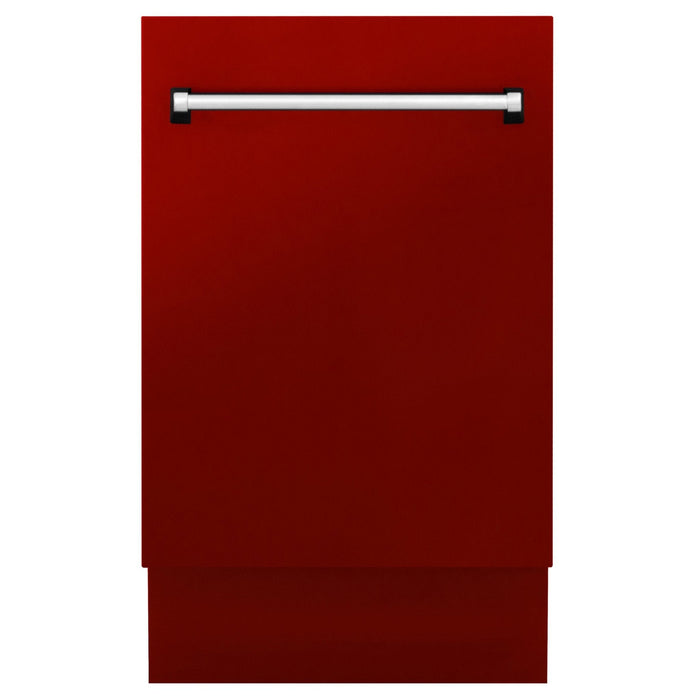 ZLINE 18" Dishwasher, Red Gloss panel, Stainless Tub, DWV - RG - 18 - Farmhouse Kitchen and Bath