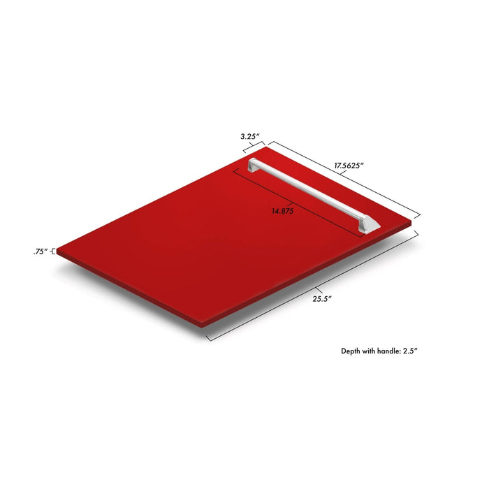ZLINE 18" Dishwasher, Red Matt panel, Stainless Tub, DWV - RM - 18 - Farmhouse Kitchen and Bath