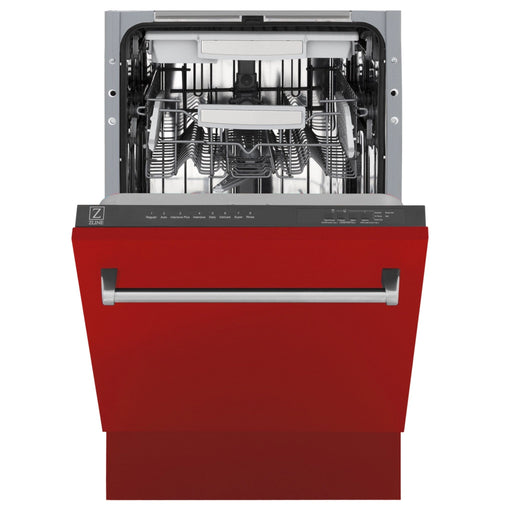 ZLINE 18" Dishwasher, Red Matt panel, Stainless Tub, DWV - RM - 18 - Farmhouse Kitchen and Bath