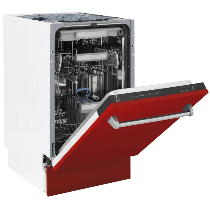 ZLINE 18" Dishwasher, Red Matt panel, Stainless Tub, DWV - RM - 18 - Farmhouse Kitchen and Bath