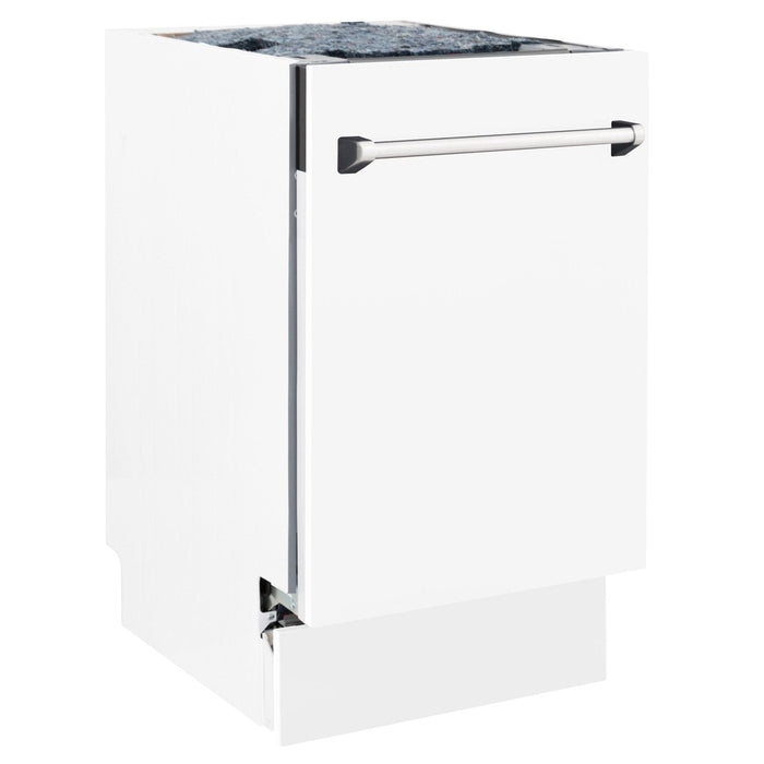 ZLINE 18" Dishwasher, White Matte panel, Stainless Tub, DWV - WM - 18 - Farmhouse Kitchen and Bath