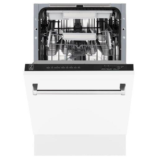ZLINE 18" Dishwasher, White Matte panel, Stainless Tub, DWV - WM - 18 - Farmhouse Kitchen and Bath