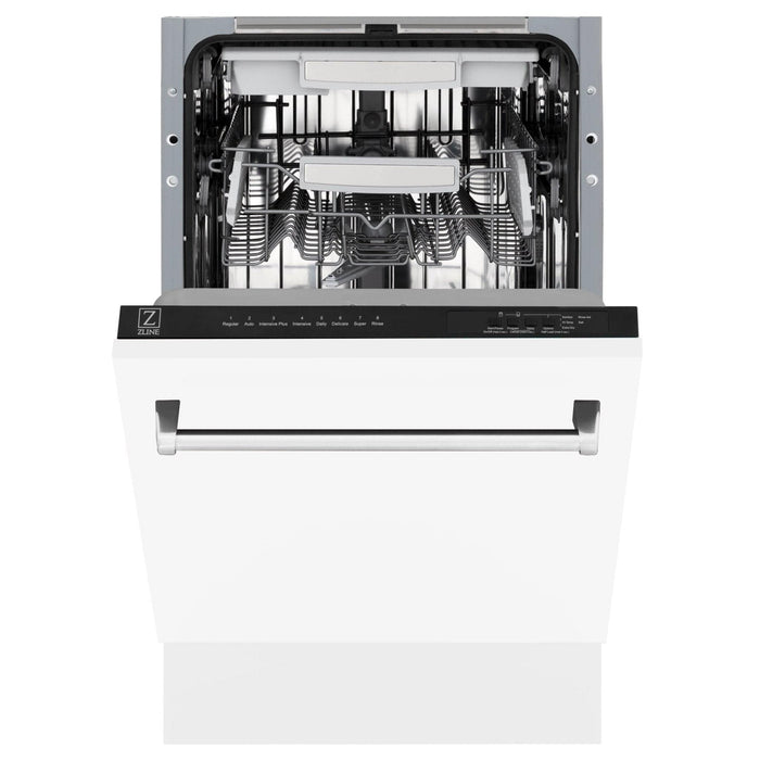 ZLINE 18" Dishwasher, White Matte panel, Stainless Tub, DWV - WM - 18 - Farmhouse Kitchen and Bath