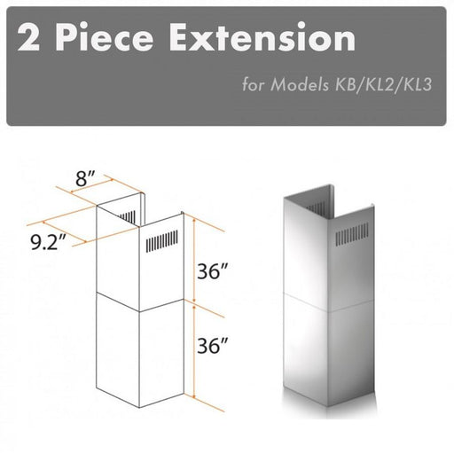 ZLINE 2 Piece Chimney Extensions for 12' Ceiling, 2PCEXT - KB/KL2/KL3 - Farmhouse Kitchen and Bath