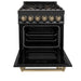 ZLINE 24" Autograph Dual Fuel Range Black Stainless, Bronze RABZ - 24 - CB - Farmhouse Kitchen and Bath