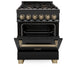 ZLINE 24" Autograph Dual Fuel Range Black Stainless, Bronze RABZ - 24 - CB - Farmhouse Kitchen and Bath