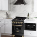ZLINE 24" Autograph Dual Fuel Range Black Stainless, Bronze RABZ - 24 - CB - Farmhouse Kitchen and Bath