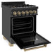 ZLINE 24" Autograph Dual Fuel Range Black Stainless, Bronze RABZ - 24 - CB - Farmhouse Kitchen and Bath