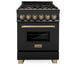 ZLINE 24" Autograph Dual Fuel Range, Black Stainless, RABZ - 24 - CB - Farmhouse Kitchen and Bath