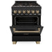 ZLINE 24" Autograph Dual Fuel Range, Black Stainless, RABZ - 24 - CB - Farmhouse Kitchen and Bath