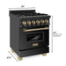 ZLINE 24" Autograph Dual Fuel Range, Black Stainless, RABZ - 24 - CB - Farmhouse Kitchen and Bath