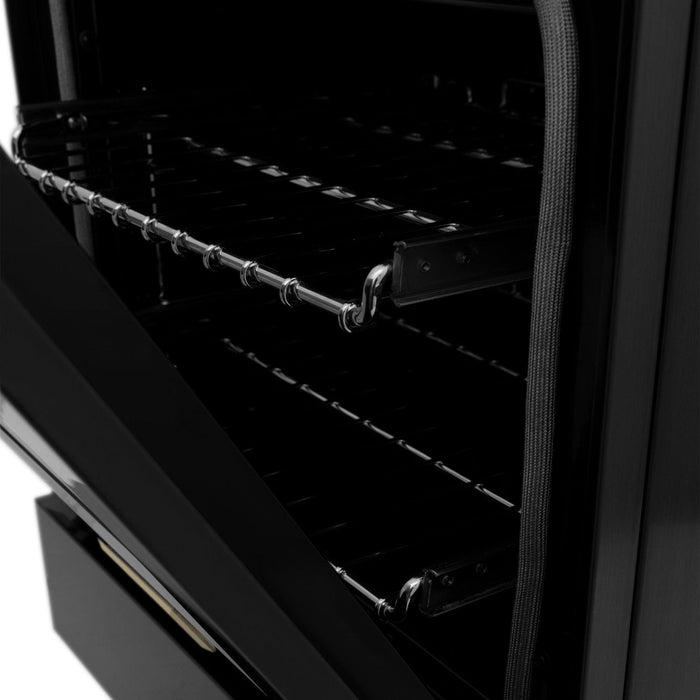 ZLINE 24" Autograph Dual Fuel Range, Black Stainless, RABZ - 24 - CB - Farmhouse Kitchen and Bath