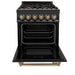 ZLINE 24" Autograph Dual Fuel Range, Black Stainless, RABZ - 24 - CB - Farmhouse Kitchen and Bath