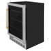 ZLINE 24" Autograph Edition 154 Can Beverage Cooler Fridge with Adjustable Shelves in Stainless Steel with Gold Accents RBVZ - US - 24 - G - Farmhouse Kitchen and Bath