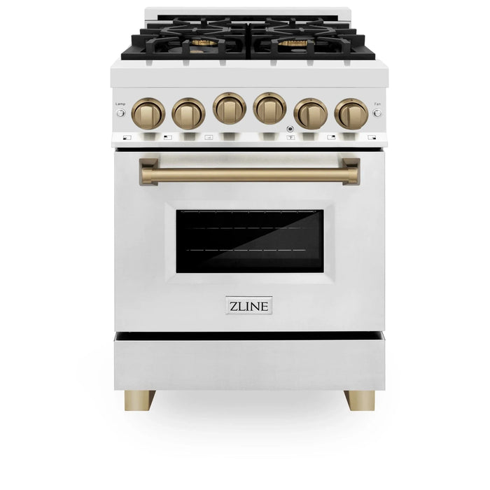 ZLINE 24" Autograph Edition, Gas Range, White Door, RGZ - 24 - CB - Farmhouse Kitchen and Bath
