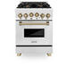 ZLINE 24" Autograph Edition, Gas Range, White Door, RGZ - 24 - CB - Farmhouse Kitchen and Bath