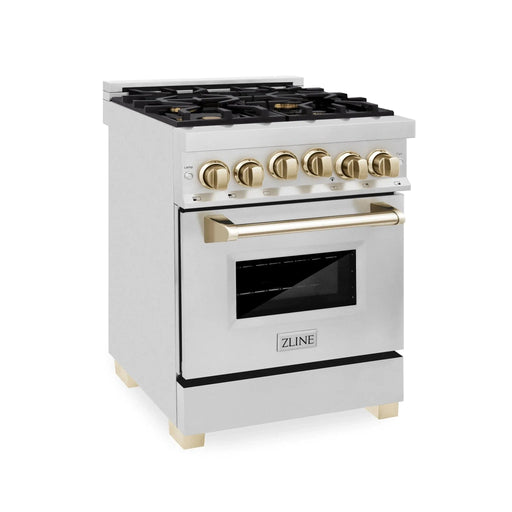 ZLINE 24" Autograph Edition, Gas Range, White Door, RGZ - 24 - G - Farmhouse Kitchen and Bath
