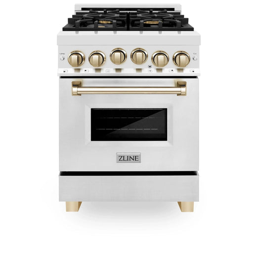 ZLINE 24" Autograph Edition, Gas Range, White Door, RGZ - 24 - G - Farmhouse Kitchen and Bath