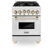 ZLINE 24" Autograph Edition, Gas Range, White Door, RGZ - 24 - G - Farmhouse Kitchen and Bath