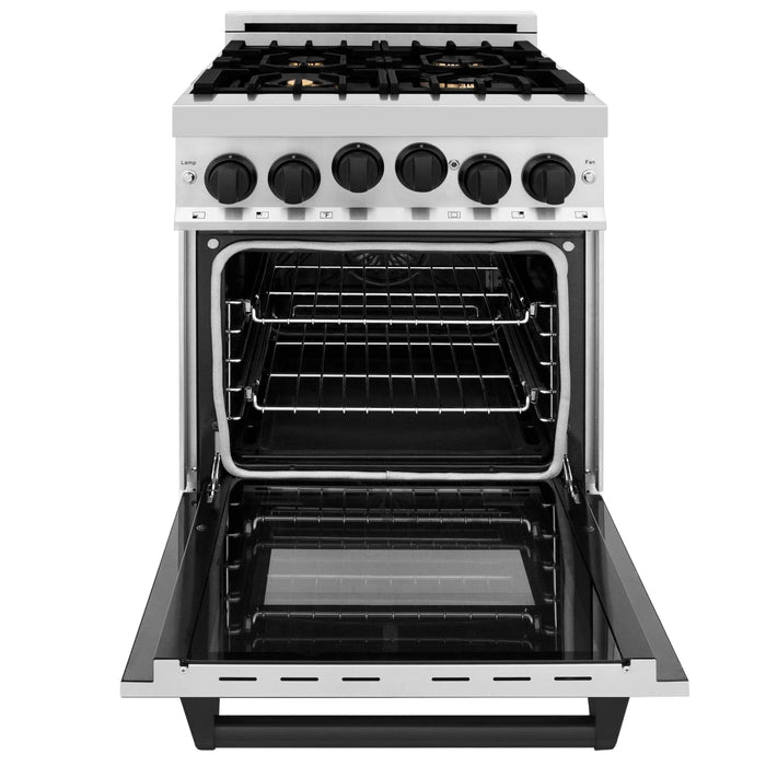 ZLINE 24" Autograph Edition, Gas Range, White Door, RGZ - 24 - MB - Farmhouse Kitchen and Bath