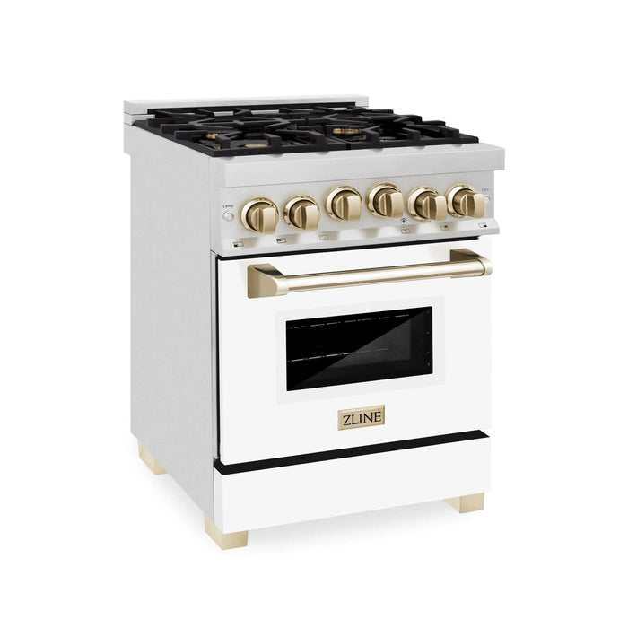 ZLINE 24" Autograph Edition, Gas Range, White Door, RGZ - WM - 24 - G - Farmhouse Kitchen and Bath