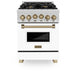 ZLINE 24" Autograph Gas Range, DuraSnow, White Door, RGSZ - WM - 24 - CB - Farmhouse Kitchen and Bath
