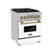ZLINE 24" Autograph Gas Range, DuraSnow, White Door, RGSZ - WM - 24 - CB - Farmhouse Kitchen and Bath