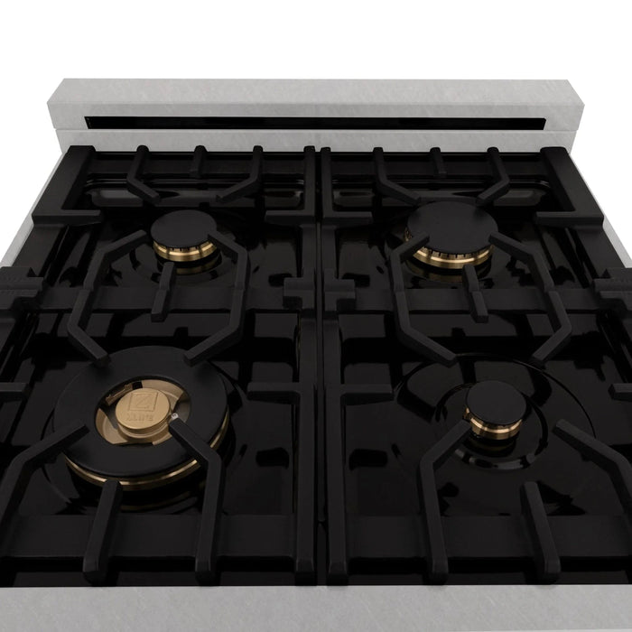 ZLINE 24" Autograph Gas Range, DuraSnow, White Door, RGSZ - WM - 24 - G - Farmhouse Kitchen and Bath