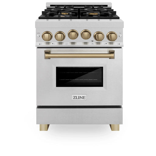 ZLINE 24" Autograph Gas Range Gas, DuraSnow, RGSZ - SN - 24 - CB - Farmhouse Kitchen and Bath