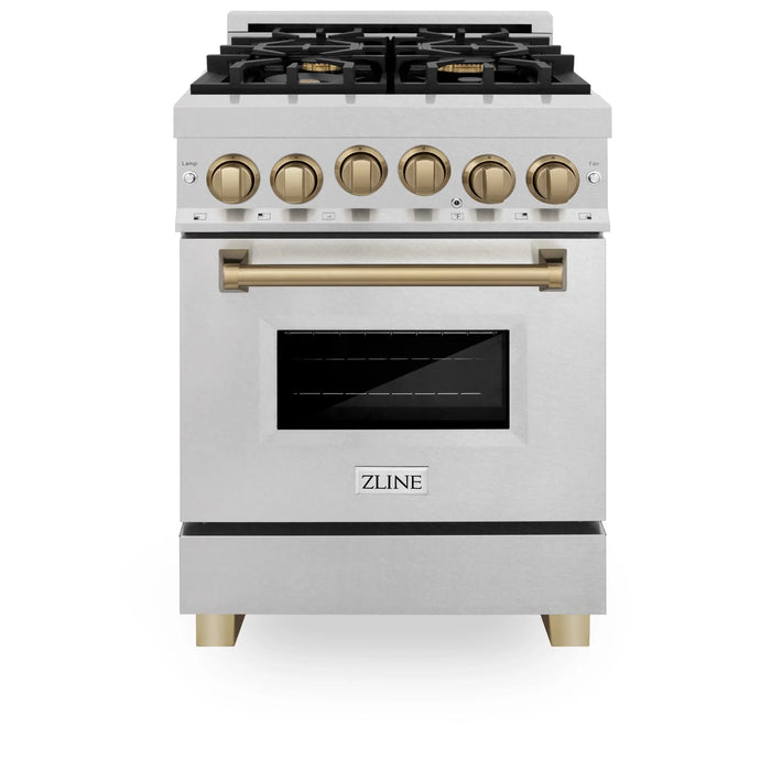 ZLINE 24" Autograph Gas Range Gas, DuraSnow, RGSZ - SN - 24 - CB - Farmhouse Kitchen and Bath