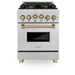 ZLINE 24" Autograph Gas Range Gas, DuraSnow, RGSZ - SN - 24 - CB - Farmhouse Kitchen and Bath
