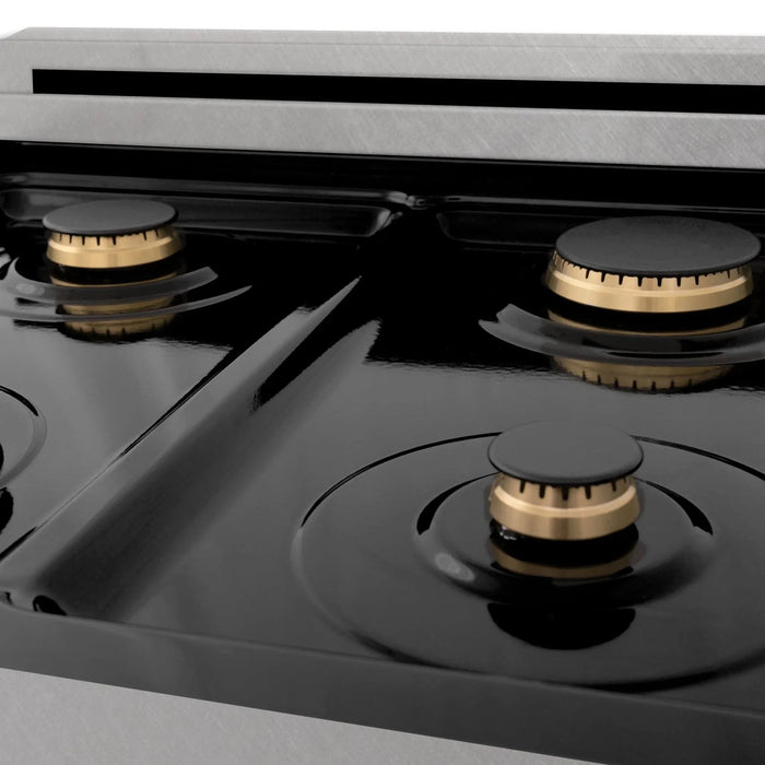 ZLINE 24" Autograph Gas Range Gas, DuraSnow, RGSZ - SN - 24 - CB - Farmhouse Kitchen and Bath