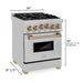 ZLINE 24" Autograph Gas Range Gas, DuraSnow, RGSZ - SN - 24 - CB - Farmhouse Kitchen and Bath