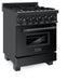 ZLINE 24" Black Stainless, Gas Brass Burner, Electric Range, RAB - BR - 24 - Farmhouse Kitchen and Bath