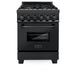 ZLINE 24" Black Stainless, Gas Brass Burner, Electric Range, RAB - BR - 24 - Farmhouse Kitchen and Bath