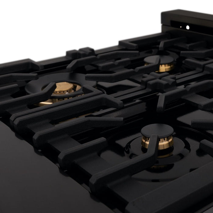 ZLINE 24" Black Stainless, Gas Brass Burner, Electric Range, RAB - BR - 24 - Farmhouse Kitchen and Bath
