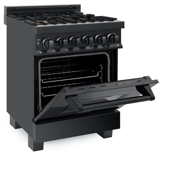 ZLINE 24" Black Stainless, Gas Brass Burner, Electric Range, RAB - BR - 24 - Farmhouse Kitchen and Bath