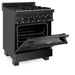 ZLINE 24" Black Stainless, Gas Brass Burner, Electric Range, RAB - BR - 24 - Farmhouse Kitchen and Bath