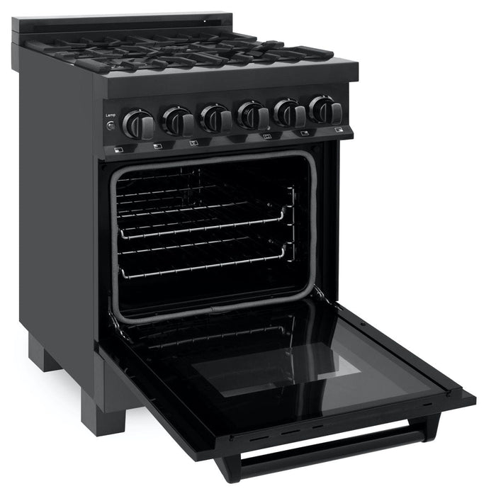 ZLINE 24" Black Stainless, Gas Burner, Electric Oven Range, RAB - 24 - Farmhouse Kitchen and Bath