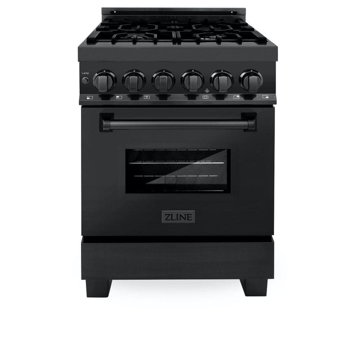 ZLINE 24" Black Stainless, Gas Burner, Electric Oven Range, RAB - 24 - Farmhouse Kitchen and Bath